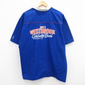 古着 半袖 ボウリング シャツ メンズ WESTBROOK 大きいサイズ 開襟 オープンカラー 青他 ブルー XLサイズ 中古 トップス 中古 古着