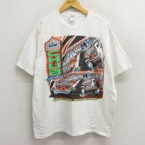 古着 半袖 ビンテージ Tシャツ メンズ 00年代 00s　レーシングカー ドラゴン CHUBZILLA 大きいサイズ コットン クルーネック  中古 古着