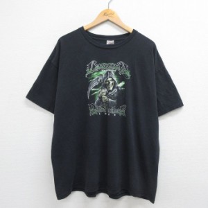 古着 半袖 ビンテージ Tシャツ メンズ 00年代 00s 死神 バイクウィーク 大きいサイズ コットン クルーネック 黒 ブラック spe  中古 古着