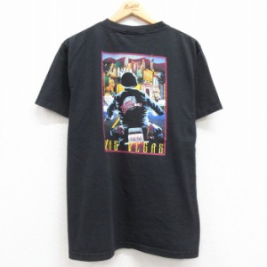 古着 半袖 ビンテージ Tシャツ メンズ 90年代 90s プラネットハリウッド ラスベガス バイク コットン クルーネック USA製 黒  中古 古着