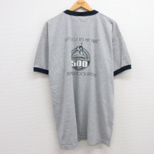 古着 半袖 ビンテージ Tシャツ メンズ 00年代 00s インディアナポリス モーター スピードウェイ クルーネック グレー 霜降り  中古 古着