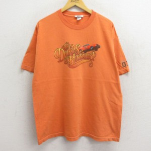 古着 半袖 ビンテージ Tシャツ メンズ 00年代 00s 映画 デュークスオブハザード 車 コットン クルーネック オレンジ XLサイズ  中古 古着