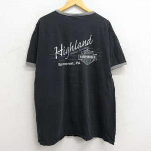 古着 ハーレーダビッドソン Harley Davidson 半袖 ビンテージ Tシャツ メンズ 00年代 00s Highland 大きいサイズ コットン ク 中古 古着