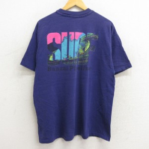 古着 ヘインズ Hanes 半袖 ビンテージ Tシャツ メンズ 90年代 90s サーフィン バンザイパイプライン コットン クルーネック US 中古 古着