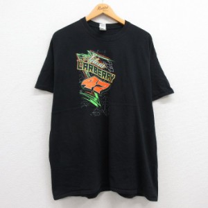 古着 半袖 Tシャツ メンズ アダムカーベリー レーシングカー 大きいサイズ コットン クルーネック 黒 ブラック XLサイズ 中古 中古 古着