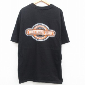 古着 ヘインズ Hanes 半袖 ビンテージ Tシャツ メンズ 00年代 00s バイクウィーク デイトナビーチ エンジン 胸ポケット付き 大 中古 古着