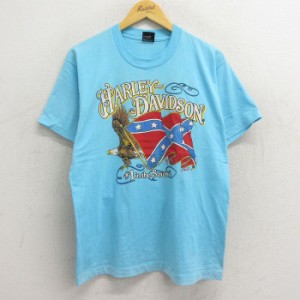 古着 ハーレーダビッドソン Harley Davidson 半袖 ビンテージ Tシャツ メンズ 80年代 80s 鳥 サザンクロス バイク クルーネッ 中古 古着