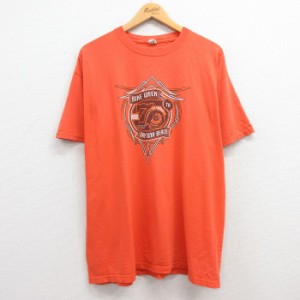 古着 半袖 Tシャツ メンズ バイクウィーク デイトナビーチ コットン クルーネック オレンジ XLサイズ 中古 中古 古着