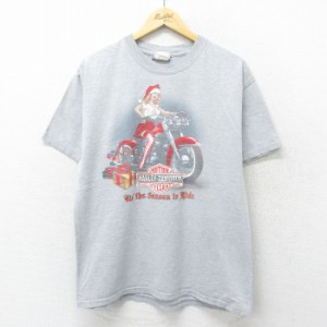 古着 ハーレーダビッドソン Harley Davidson 半袖 ビンテージ Tシャツ メンズ 00年代 00s 女性 クルーネック グレー 霜降り sp 中古 古着