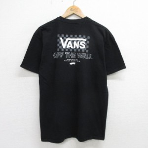 古着 バンズ VANS 半袖 Tシャツ メンズ ビッグロゴ コットン クルーネック 黒 ブラック Mサイズ 中古 中古 古着