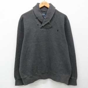 古着 ラルフローレン Ralph Lauren 長袖 ブランド トップス メンズ 90年代 90s ワンポイントロゴ コットン ショールカラー 濃 中古 古着