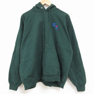 古着 ヘインズ Hanes 長袖 スウェット パーカー メンズ 00年代 00s 大きいサイズ 緑 グリーン XLサイズ 中古 スエット トレー 中古 古着