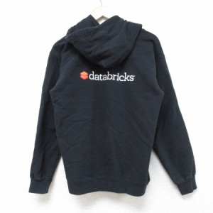 古着 ヘインズ Hanes 長袖 フルジップ スウェット パーカー メンズ databricks 黒 ブラック Mサイズ 中古 スエット トレーナー 中古 古着