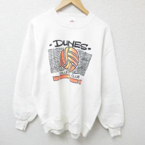 古着 ジャージーズ 長袖 スウェット メンズ 90年代 90s バレーボール クルーネック USA製 白 ホワイト Lサイズ 中古 スエット  中古 古着