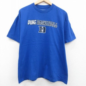 古着 CHAMPS 半袖 Tシャツ メンズ DUKE バスケットボール コットン クルーネック 青 ブルー XLサイズ 中古 中古 古着