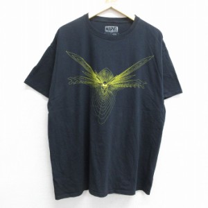 古着 半袖 Tシャツ メンズ マーベル ワスプ コットン クルーネック 黒 ブラック XLサイズ 中古 中古 古着