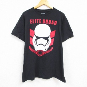 古着 半袖 Tシャツ メンズ スターウォーズ STAR WARS ストームトルーパー コットン クルーネック 黒 ブラック Lサイズ 中古 中古 古着