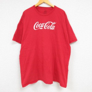 古着 半袖 Tシャツ メンズ コカコーラ コットン クルーネック 赤 レッド XLサイズ 中古 中古 古着