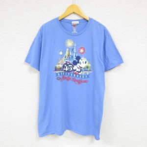 古着 ヘインズ Hanes 半袖 Tシャツ メンズ ディズニー DISNEY ミッキー MICKEY MOUSE 大きいサイズ コットン クルーネック 水 中古 古着