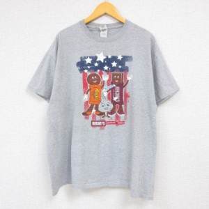 古着 半袖 Tシャツ メンズ ハーシーズ チョコレート クルーネック グレー 霜降り XLサイズ 中古 中古 古着