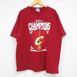 古着 半袖 Tシャツ メンズ NBA クリーブランドキャバリアーズ クルーネック エンジ バスケットボール XLサイズ 中古 中古 古着