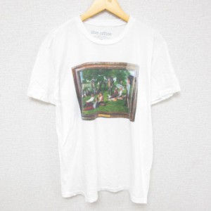 古着 半袖 Tシャツ メンズ ドラマ ザオフィス コットン クルーネック 白 ホワイト Lサイズ 中古 中古 古着