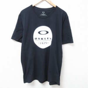 古着 オークリー OAKLEY 半袖 Tシャツ メンズ ビッグロゴ クルーネック 黒 ブラック Lサイズ 中古 中古 古着