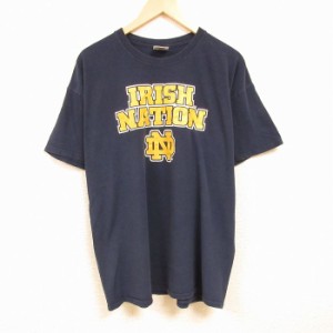 古着 半袖 Tシャツ メンズ アイリッシュ 大きいサイズ コットン クルーネック 紺 ネイビー XLサイズ 中古 中古 古着