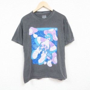 古着 半袖 Tシャツ メンズ HYPE MEANS NOTHING コットン クルーネック グレー 霜降り Lサイズ 中古 中古 古着