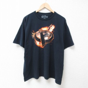 古着 半袖 Tシャツ メンズ マーベル アベンジャーズ 大きいサイズ コットン クルーネック 黒 ブラック XLサイズ 中古 中古 古着