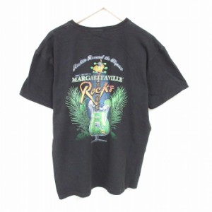 古着 半袖 Tシャツ メンズ マルガリータ ギター 大きいサイズ コットン クルーネック 黒 ブラック XLサイズ 中古 中古 古着