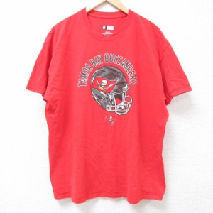 古着 半袖 Tシャツ メンズ NFL タンパベイバッカニアーズ バッカニアー コットン クルーネック 赤 レッド アメフト スーパーボ 中古 古着