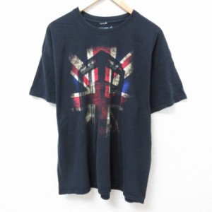 古着 半袖 Tシャツ メンズ ドラマ ドクターフー コットン クルーネック 黒 ブラック XLサイズ 中古 中古 古着