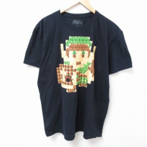 古着 半袖 Tシャツ メンズ ゲーム ニンテンドー ゼルダの伝説 コットン クルーネック 黒 ブラック spe XLサイズ 中古 中古 古着