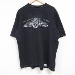 古着 ショーンジョン 半袖 Tシャツ メンズ ビッグロゴ コットン クルーネック 黒 ブラック XLサイズ 中古 中古 古着