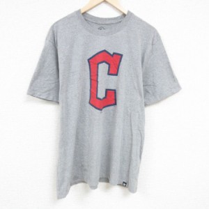 古着 半袖 Tシャツ メンズ MLB シカゴカブス 大きいサイズ クルーネック グレー 霜降り メジャーリーグ ベースボール 野球 XL 中古 古着