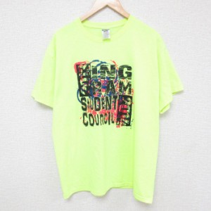 古着 ジャージーズ 半袖 Tシャツ メンズ STUDENT Council クルーネック 黄 イエロー XLサイズ 中古 中古 古着