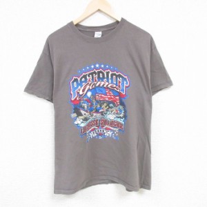 古着 半袖 Tシャツ メンズ NFL ニューイングランドペイトリオッツ コットン クルーネック グレー アメフト スーパーボウル XL 中古 古着