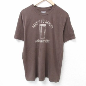 古着 オールドネイビー OLD NAVY 半袖 Tシャツ メンズ グラス コットン クルーネック こげ茶 ブラウン Lサイズ 中古 中古 古着