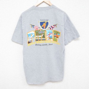 古着 半袖 Tシャツ メンズ PMRF 星条旗 ミサイル クルーネック グレー 霜降り Lサイズ 中古 中古 古着