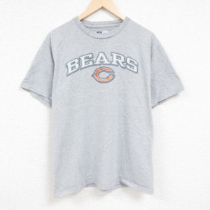 古着 半袖 Tシャツ メンズ NFL シカゴベアーズ クルーネック グレー 霜降り アメフト スーパーボウル Lサイズ 中古 中古 古着