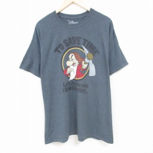 古着 半袖 Tシャツ メンズ ディズニー DISNEY しらゆきひめ 7人の小人 七人のこびと グランピー 大きいサイズ クルーネック 濃 中古 古着