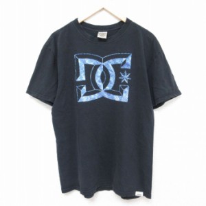 古着 DCシューズ 半袖 Tシャツ メンズ ビッグロゴ コットン クルーネック 黒 ブラック Lサイズ 中古 中古 古着