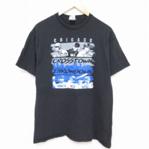 古着 半袖 Tシャツ メンズ MLB シカゴホワイトソックス フレイジャー コットン クルーネック 黒 ブラック メジャーリーグ ベー 中古 古着