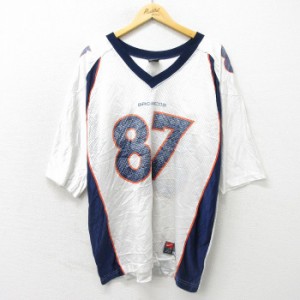 古着 ナイキ NIKE 半袖 ビンテージ フットボール Tシャツ メンズ 90年代 90s NFL デンバーブロンコス エドワードマカフリー 87 中古 古着