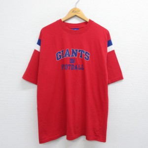 古着 リーボック REEBOK 半袖 ビンテージ Tシャツ メンズ 00年代 00s NFL ニューヨークジャイアンツ コットン クルーネック 赤 中古 古着