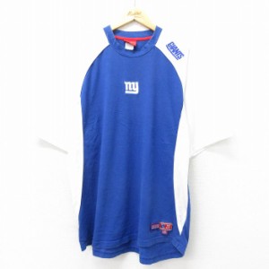 古着 長袖 ビンテージ Tシャツ メンズ 00年代 00s NFL ニューヨークジャイアンツ 大きいサイズ クルーネック ラグラン 白他 ホ 中古 古着