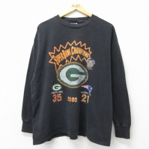 古着 長袖 ビンテージ Tシャツ メンズ 90年代 90s NFL グリーンベイパッカーズ ニューイングランドペイトリオッツ 大きいサイ 中古 古着