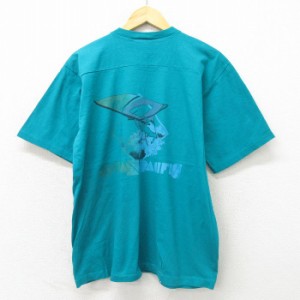 古着 オーシャンパシフィック OP 半袖 ビンテージ フットボール Tシャツ メンズ 90年代 90s ウィンドサーフィン クルーネック  中古 古着