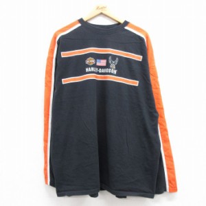 古着 ハーレーダビッドソン Harley Davidson 長袖 ビンテージ Tシャツ メンズ 90年代 90s バイク 大きいサイズ コットン クル 中古 古着